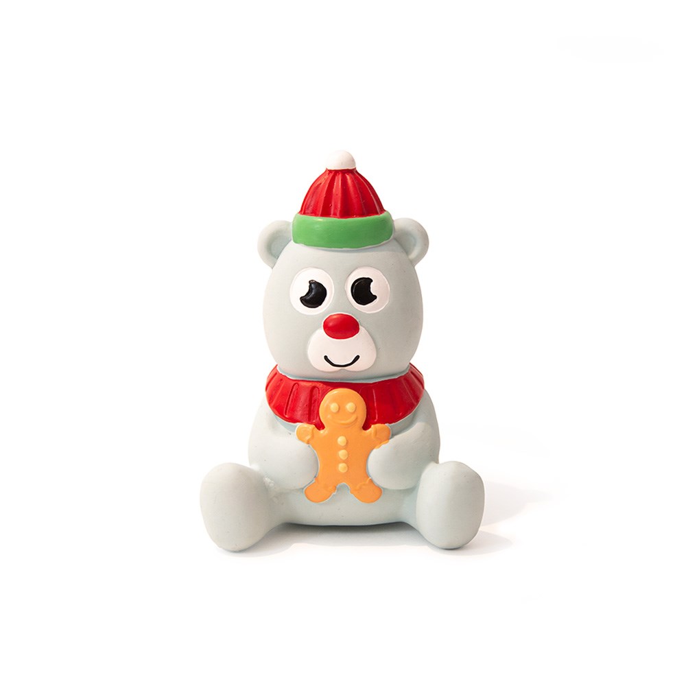 Great & Small Christmas Latex Bear with Gingerbread Dog Toy