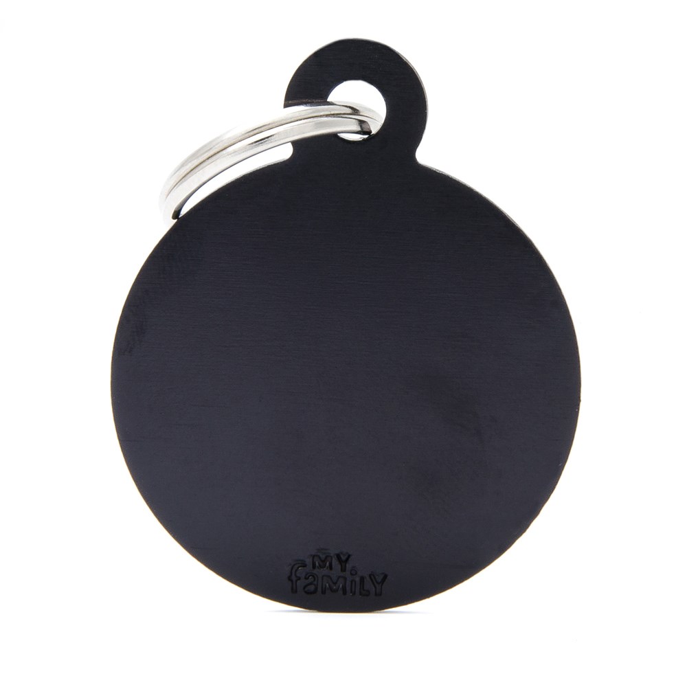 My Family ID Tag Circle Black Large