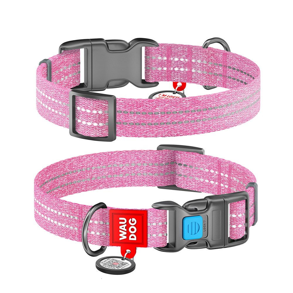 WAUDOG Re-Cotton Dog Collar Pink