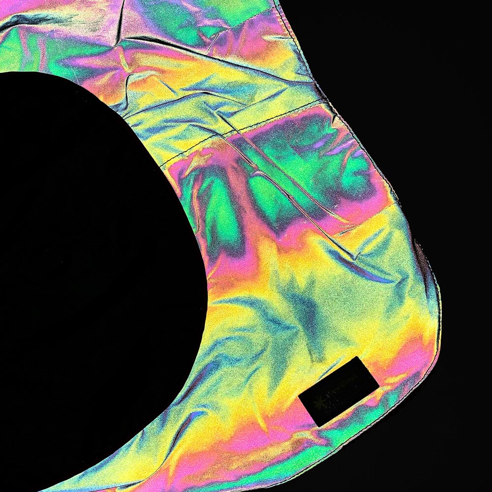 Great & Small Active Reflective Rainbow Raincoat Red Trim Dog Coat