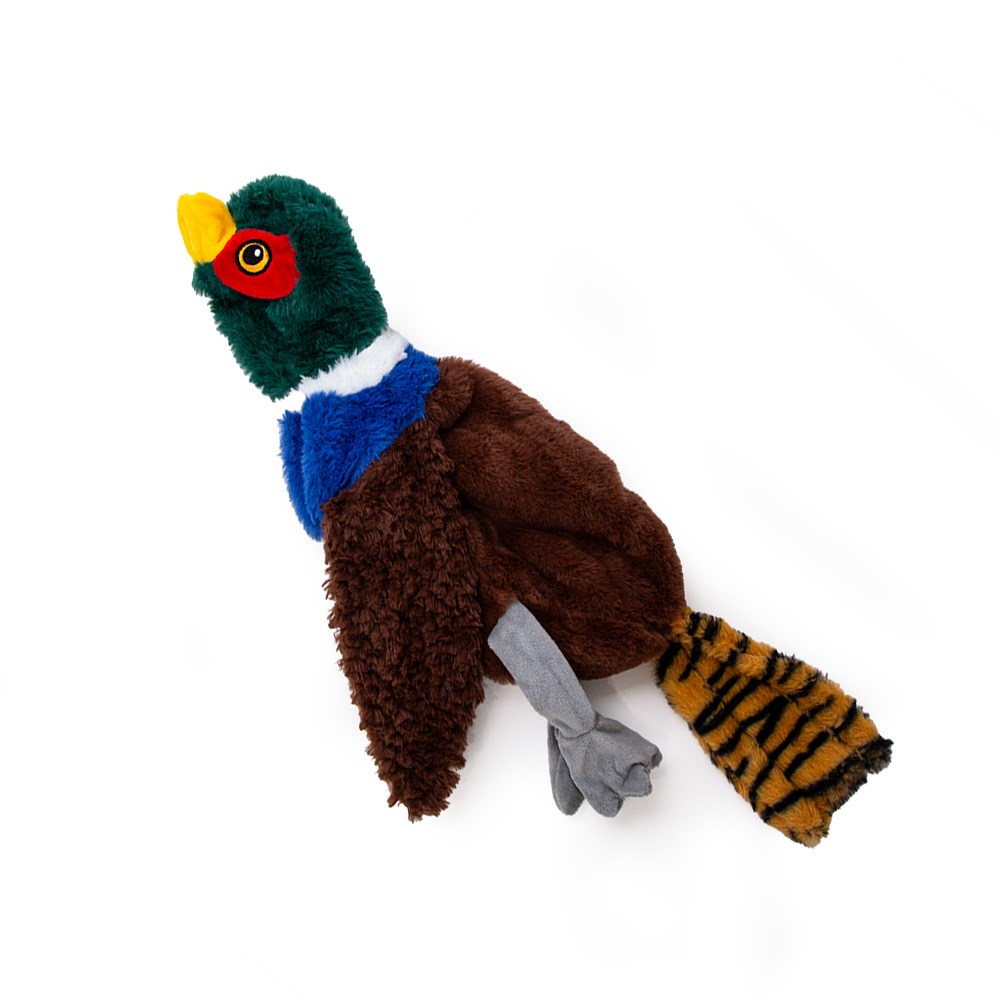 Great & Small Natural Instinct Flat & Crinkle Pheasant Dog Toy