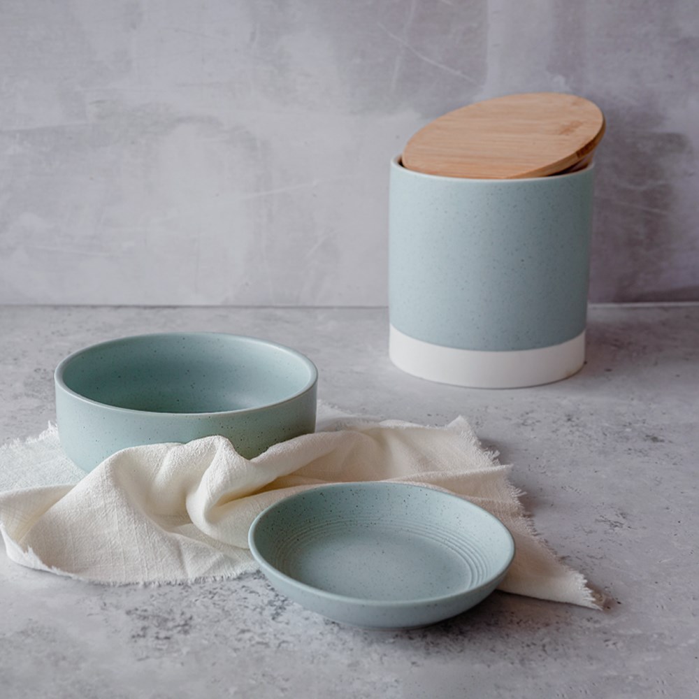 Great & Small Penrose Teal Stoneware Pet Bowl