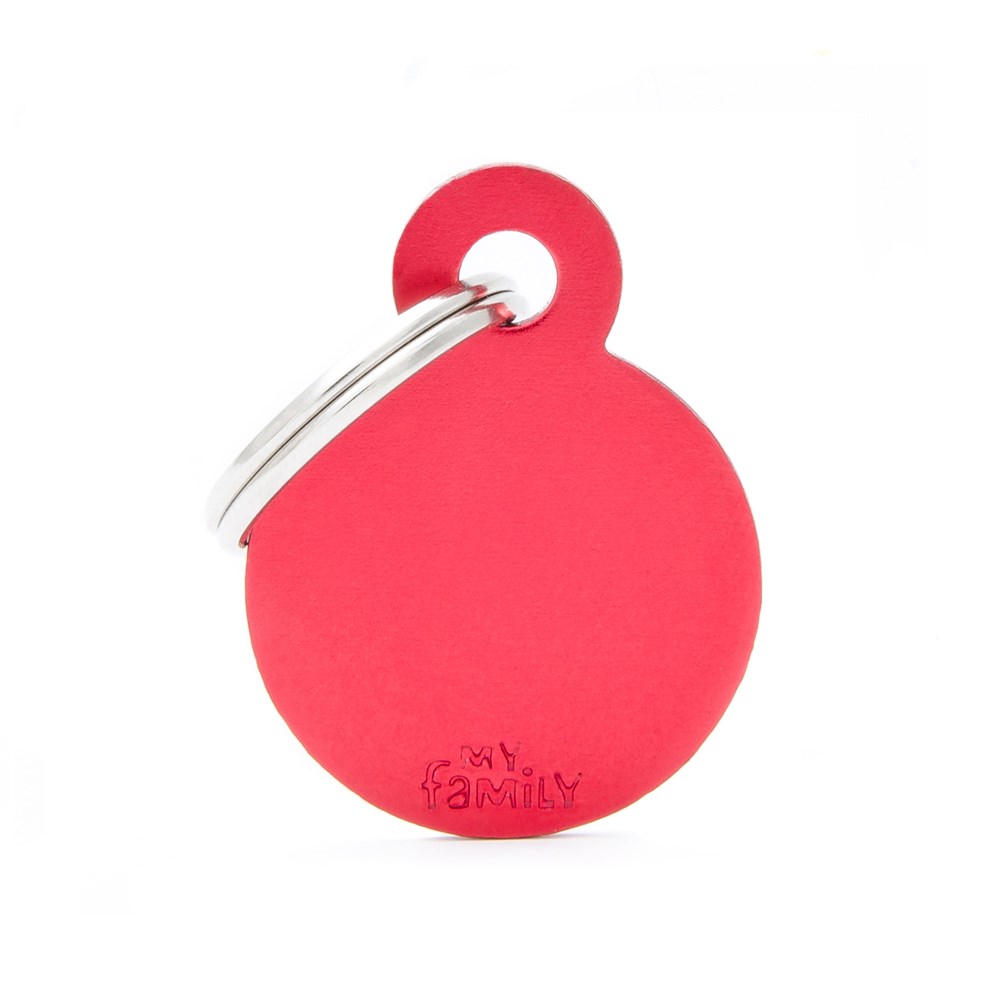 My Family ID Tag Circle Red Small