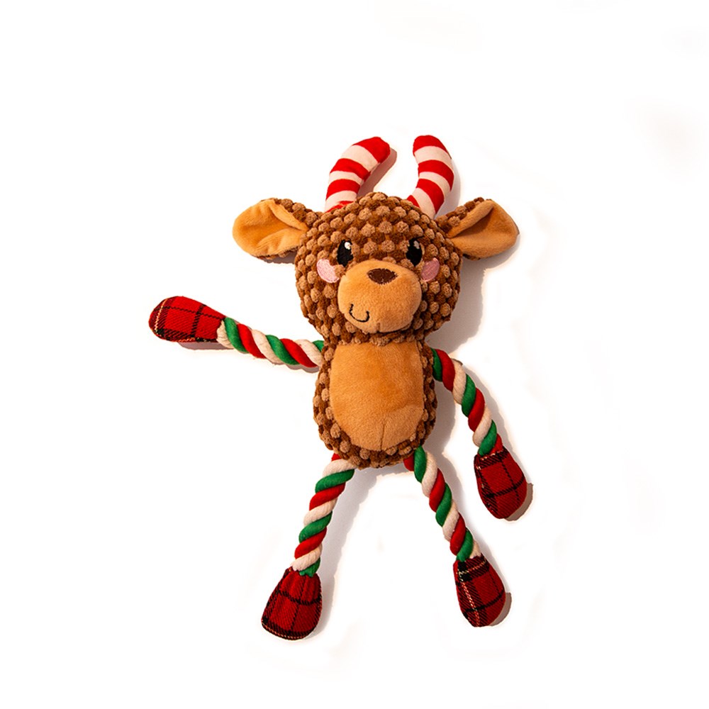 Great & Small Christmas Little Reindeer with Rope Dog Toy