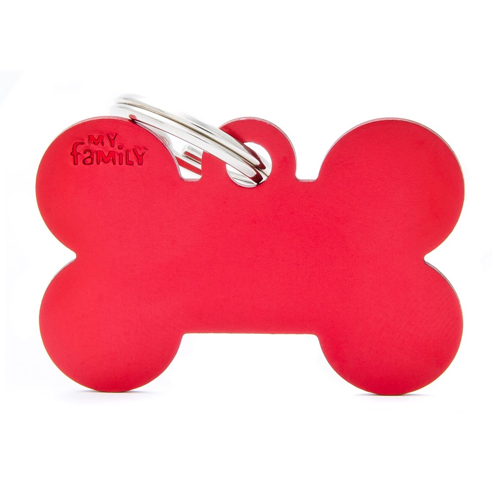 My Family ID Tag Bone Red Large