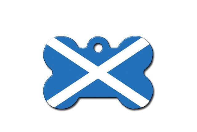 Quick Tag Scottish Flag Bone ID Tag