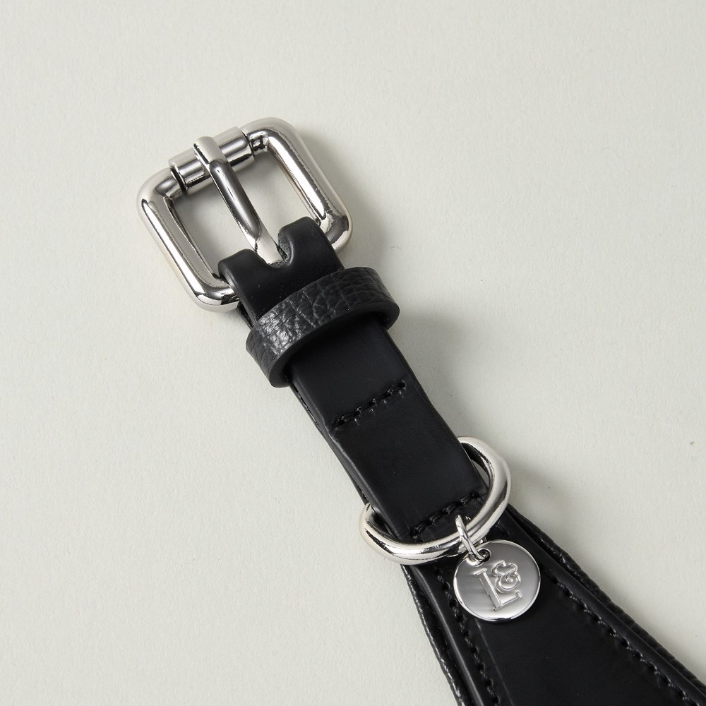 Lily & Leo Leather Whippet Collar Black