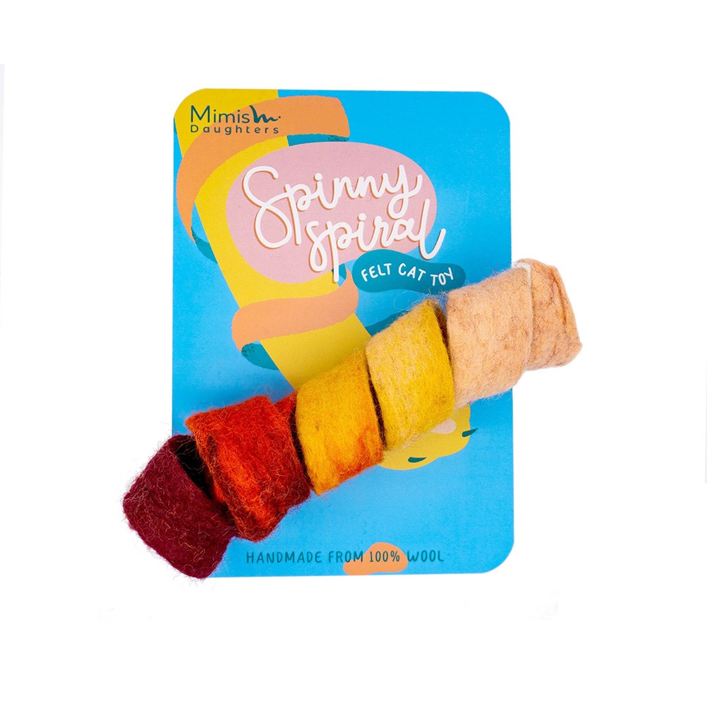 Mimis Daughter Spinny Spirals Felt Cat Toy Red