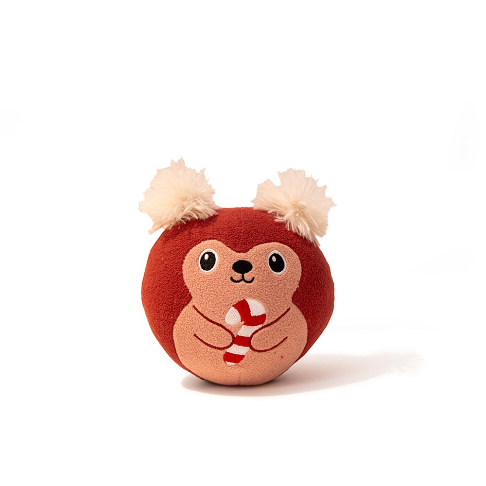 Great&Small Classic Christmas Red Squirrel Ball Dog Toy