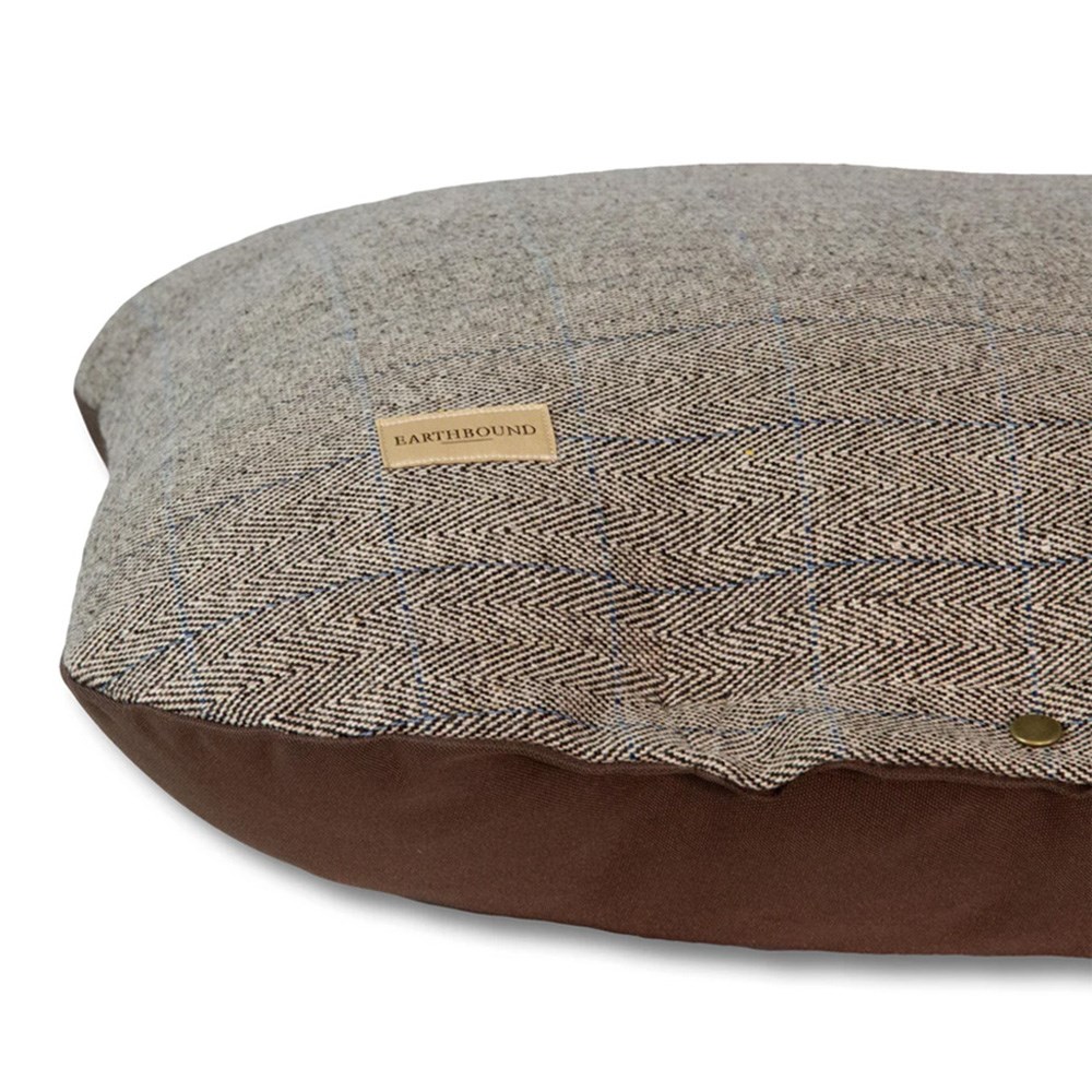 Earthbound Traditional Tweed Flat Cushion Beige