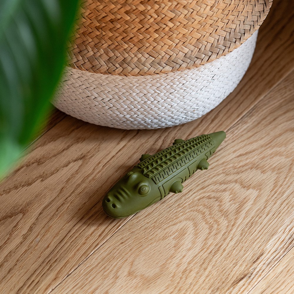 Great & Small Stay Wild Alligator Treat & Bounce Dog Toy