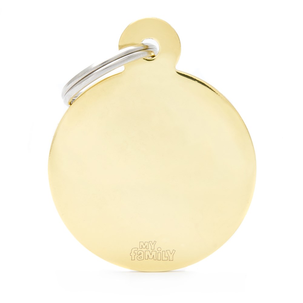 My Family ID Tag Circle Gold Large