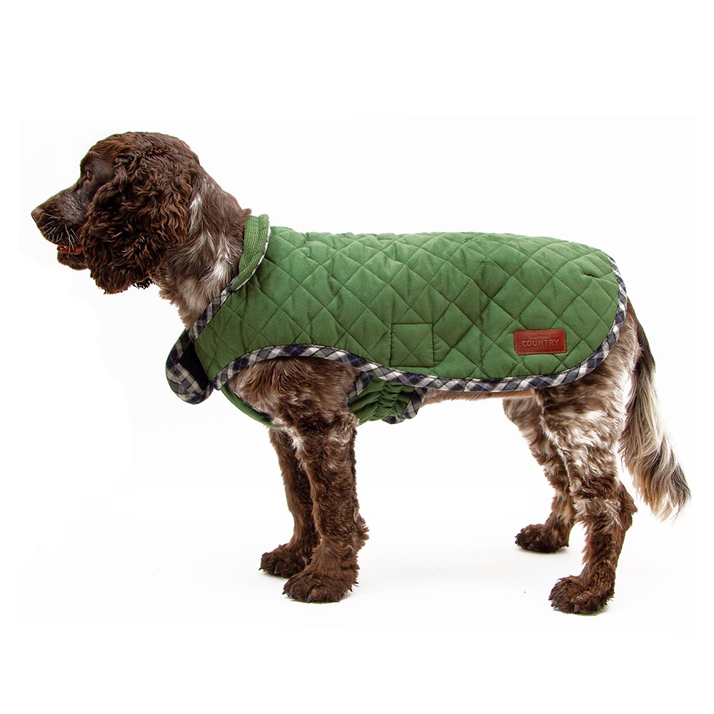 Great & Small Country Quilted Dog Coat Plaid/Green