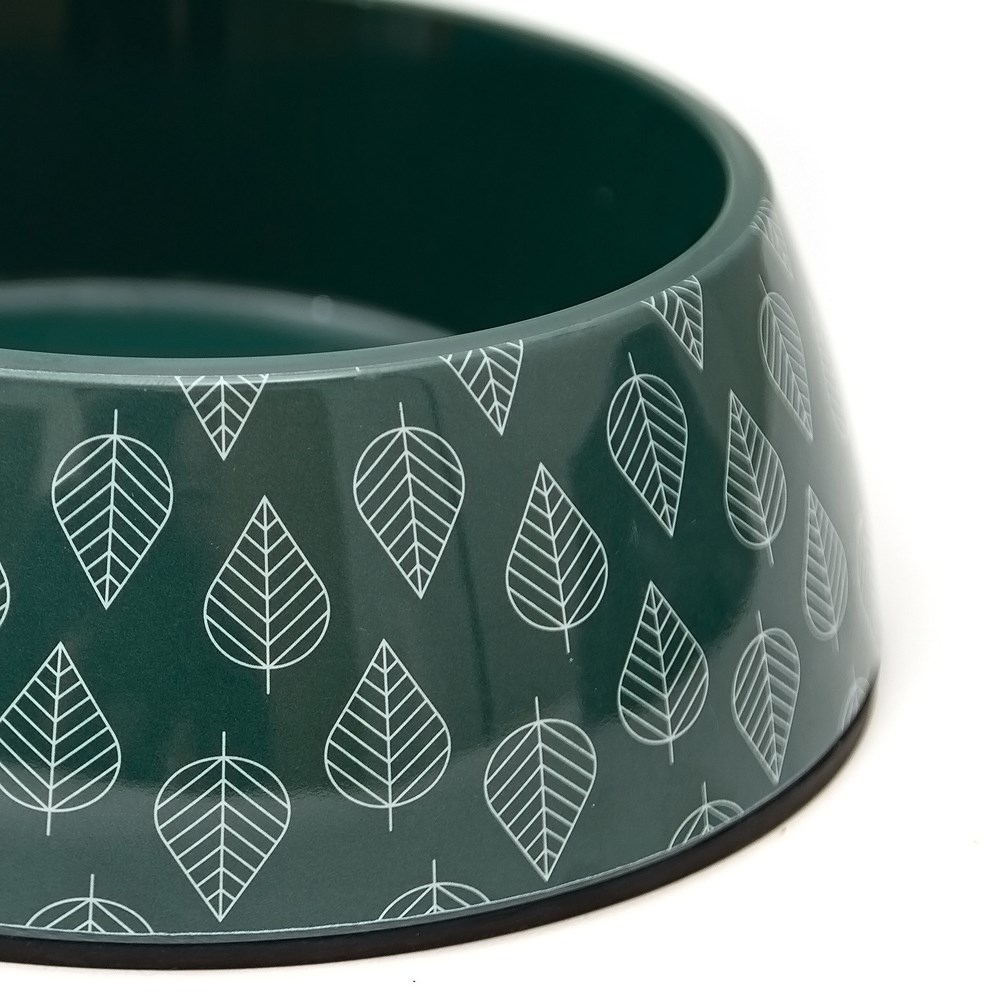 Great & Small Green Leaf Melamine Pet Bowl