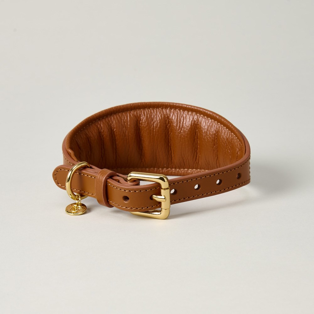 Lily & Leo Leather Whippet Collar Tan