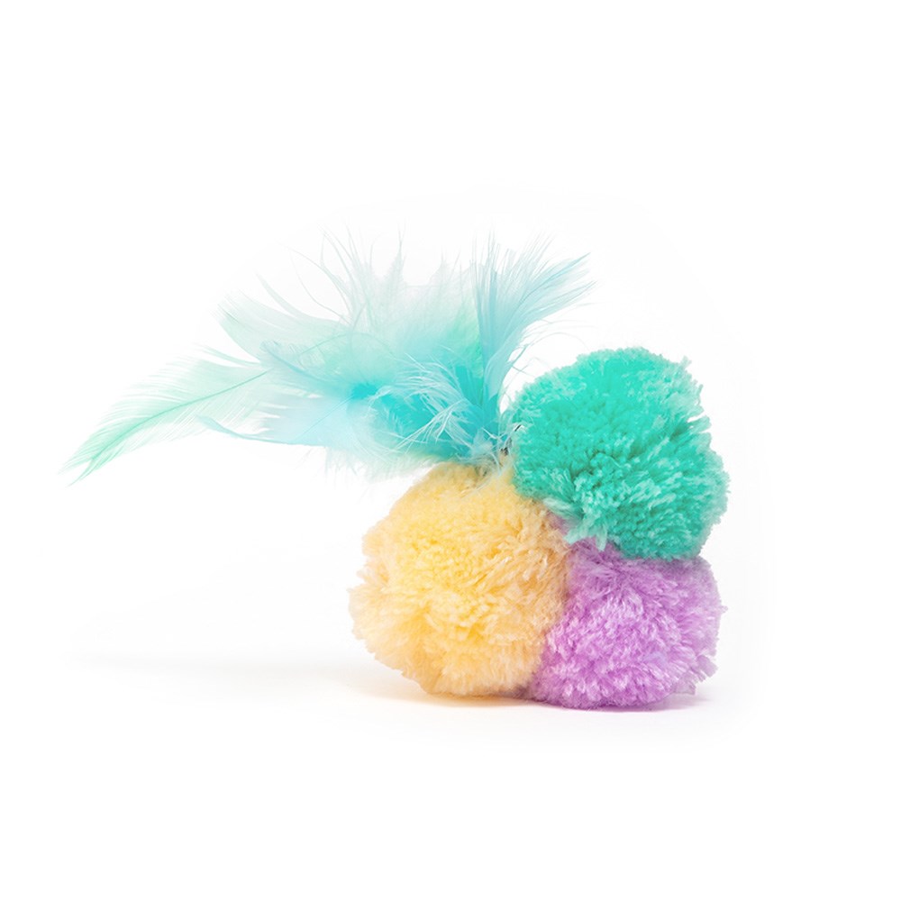 Great & Small Little&Lively Triple PomPom with Feather & Bell Cat Toy