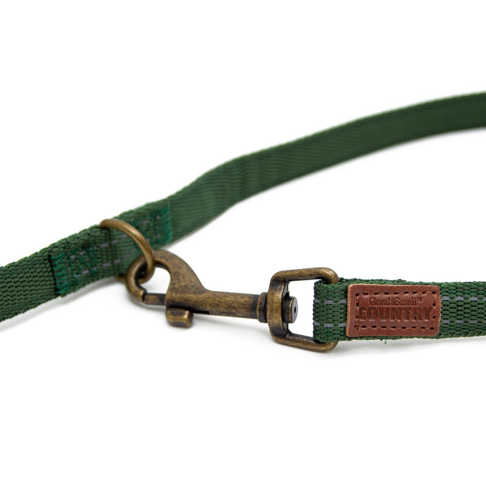 Great & Small Country Adjustable Dog Lead Forest Green