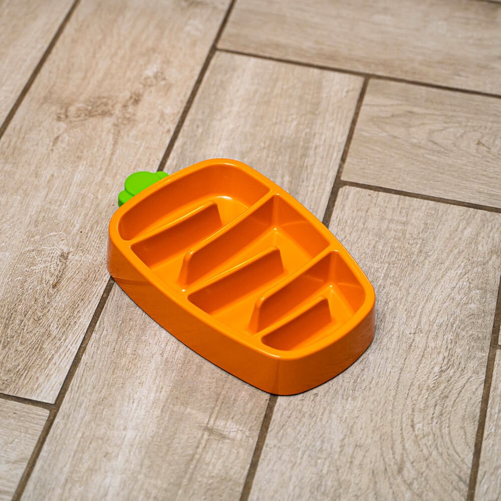 Great & Small Slow Down Carrot Shaped Pet Bowl