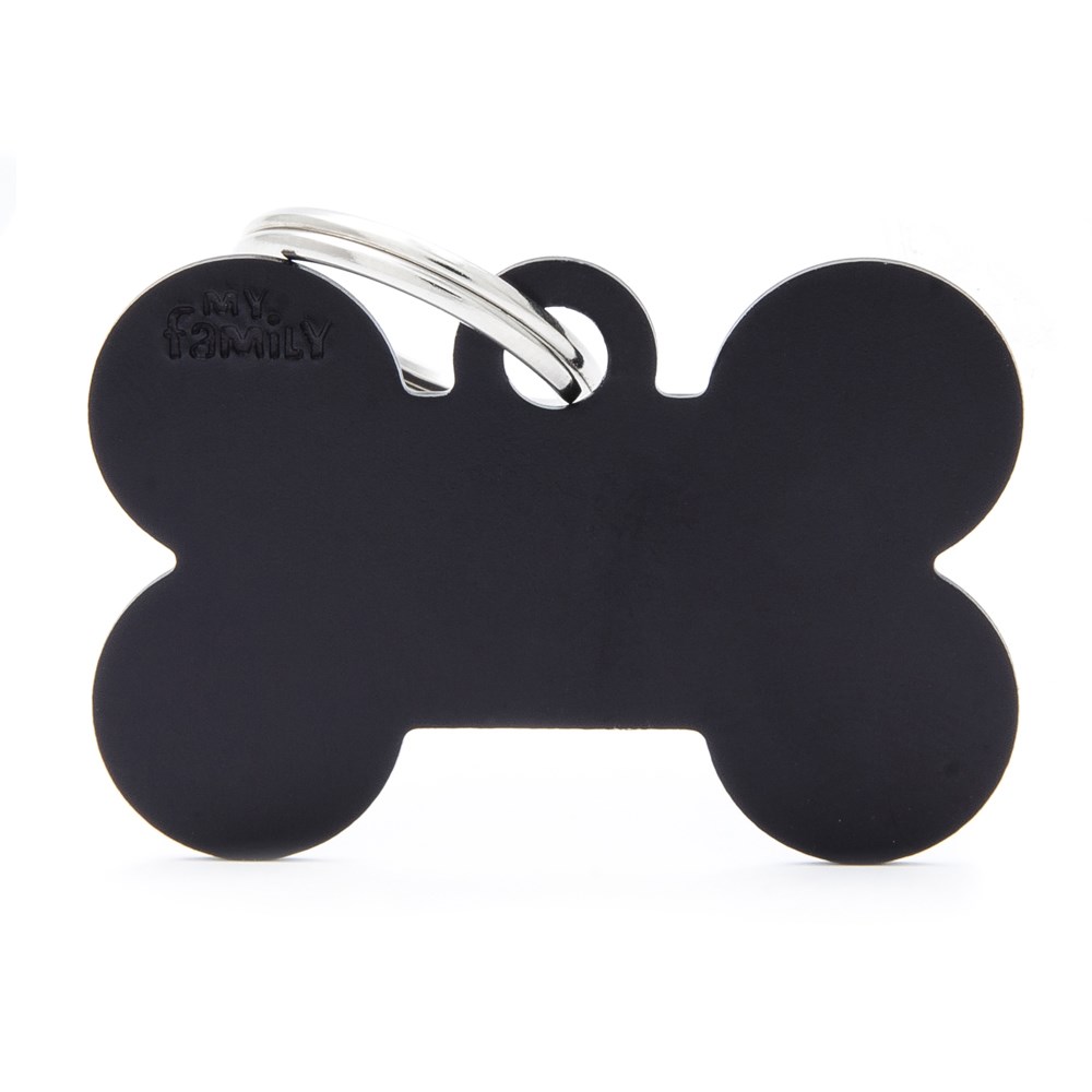 My Family ID Tag Bone Black Large