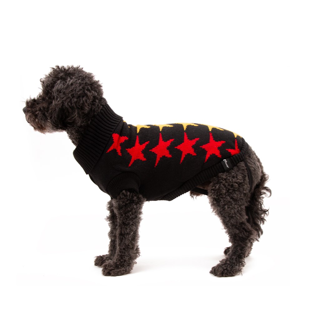 Great & Small Penrose Knitted Black with Stars Dog Jumper