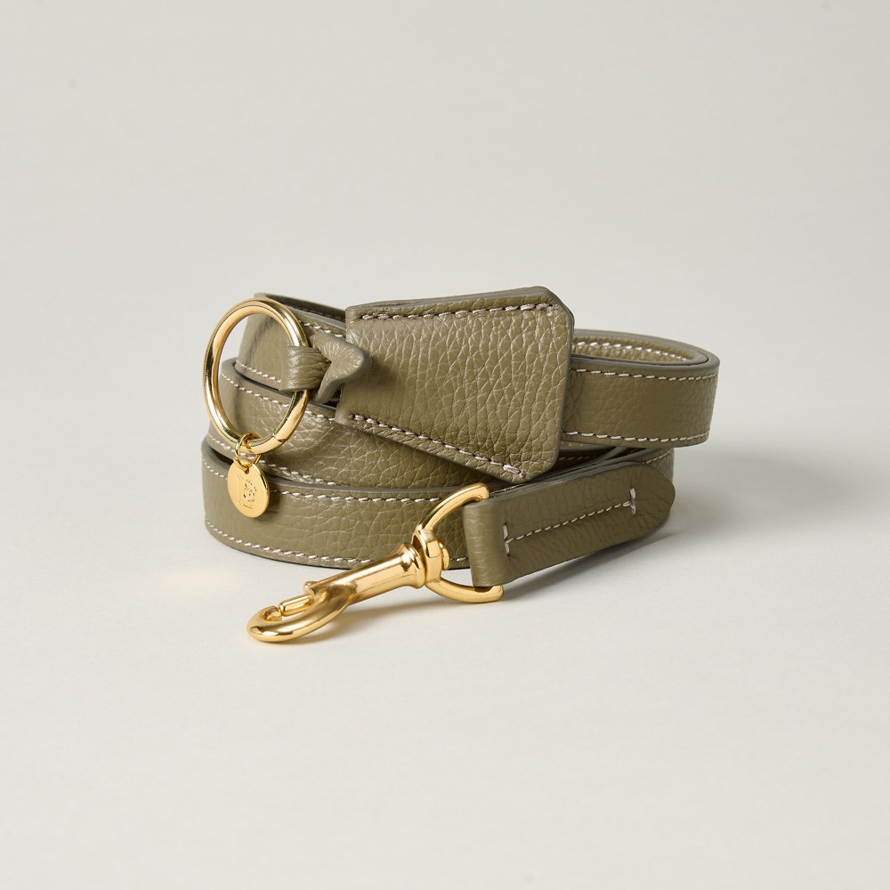 Lily & Leo Leather Flat Dog Lead Sage