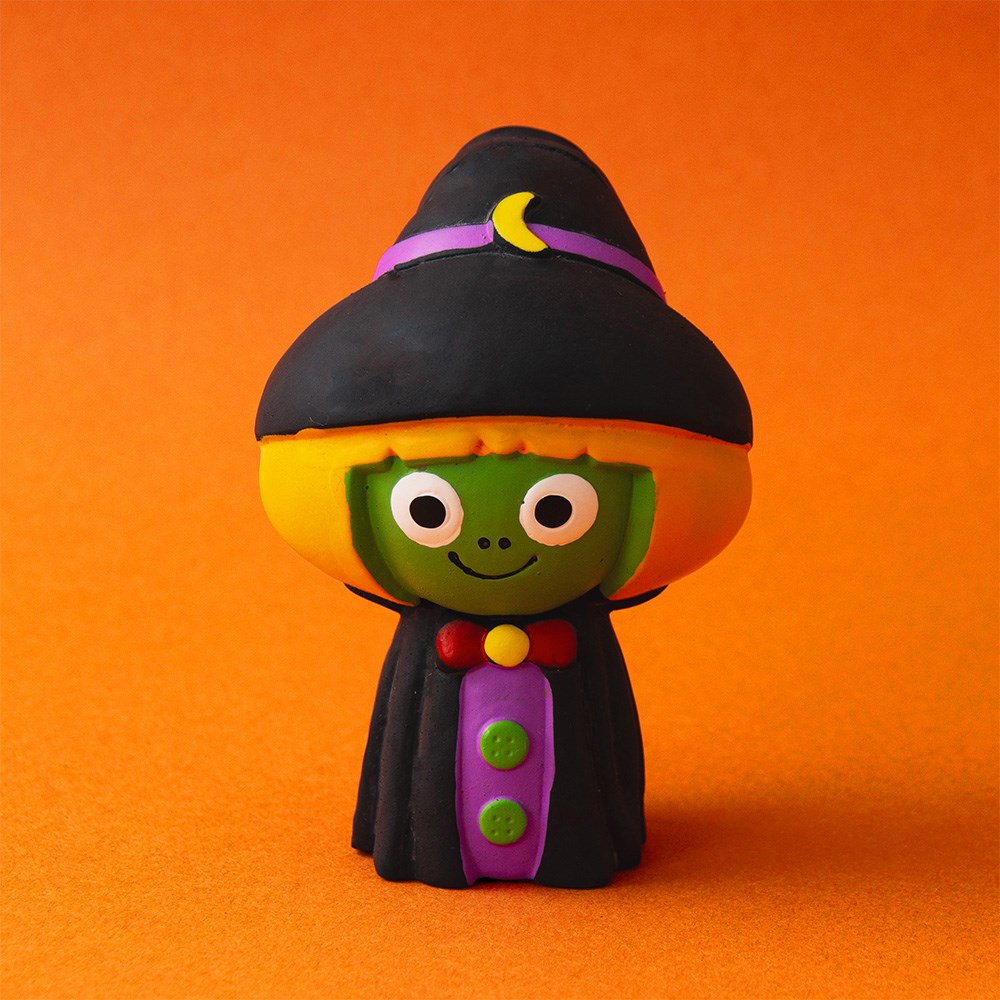Great & Small Creepy Cuties Latex Little Green Witch Dog Toy