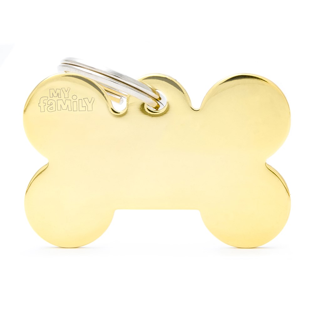 My Family ID Tag Bone Gold Large