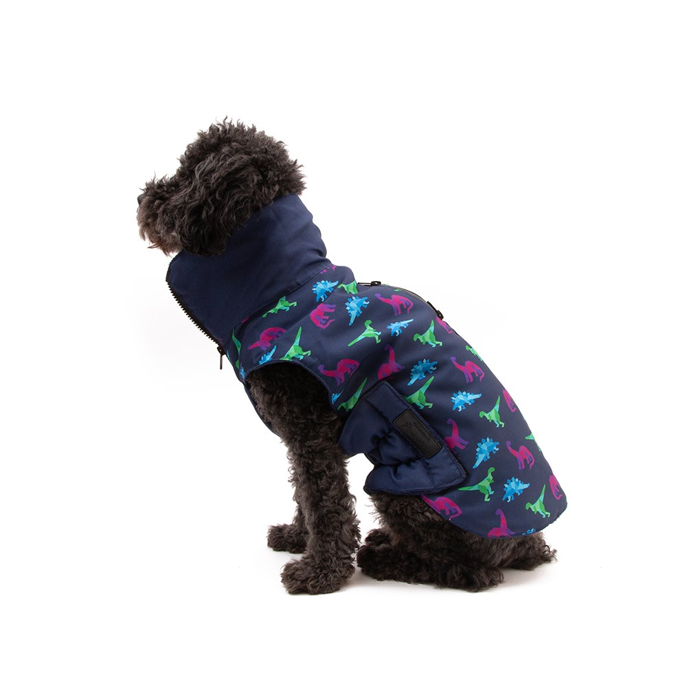 Great & Small Penrose Blue Dinosaur Dog Coat