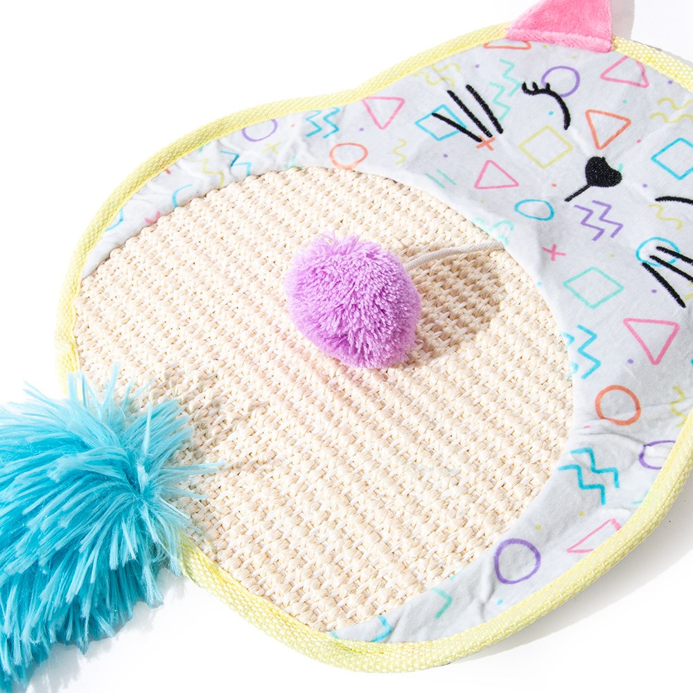 Great & Small Little&Lively Kitty Scratch Pad with Playful PomPom & Crinkle Tail Cat Toy