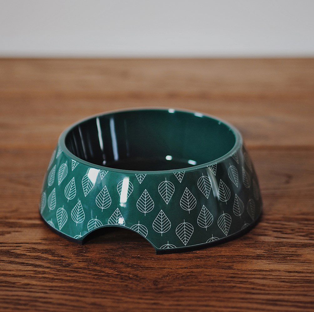 Great & Small Green Leaf Melamine Pet Bowl