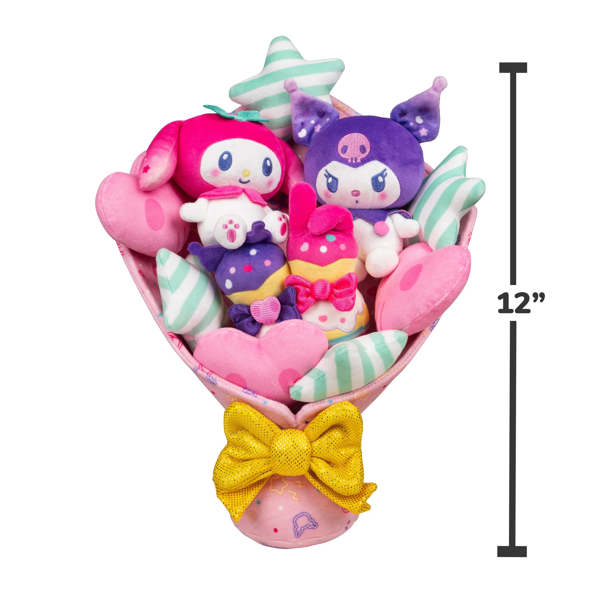 Hello Kitty and Friends 12-Inch My Melody and Kuromi Anniversary Plush Bouquet