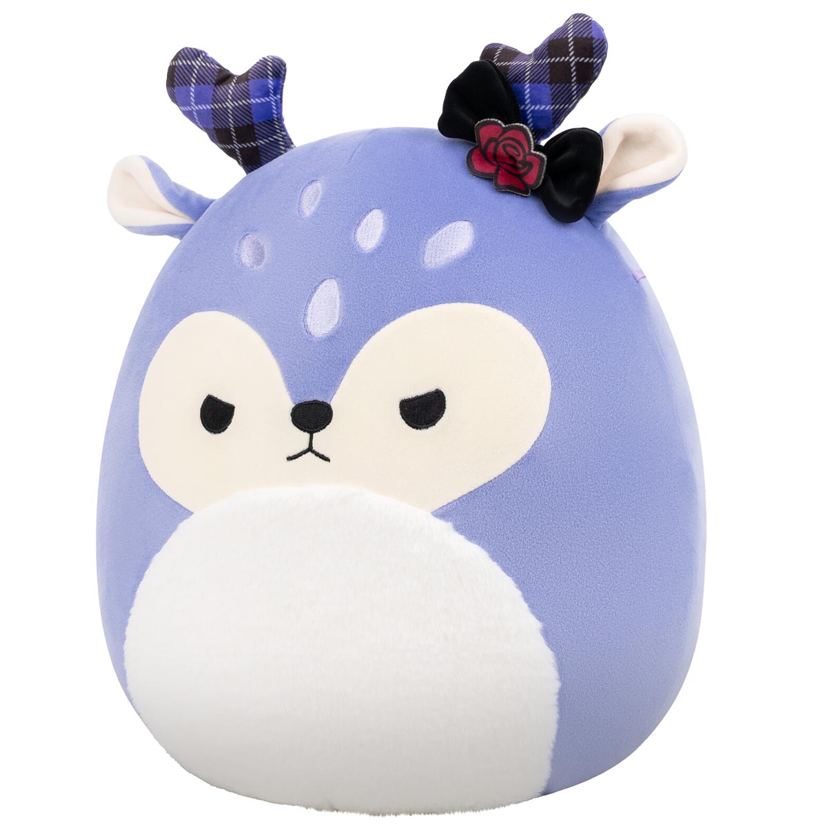 14-Inch Binoche the Purple Fawn with Plaid Antlers and Bow