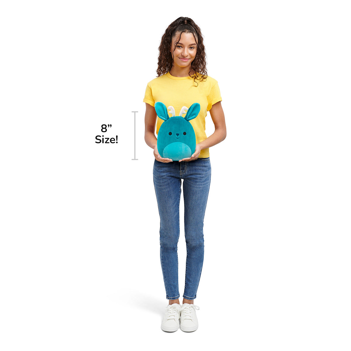 8-Inch Aspen the Sea Green Jackalope with Iridescent Horns