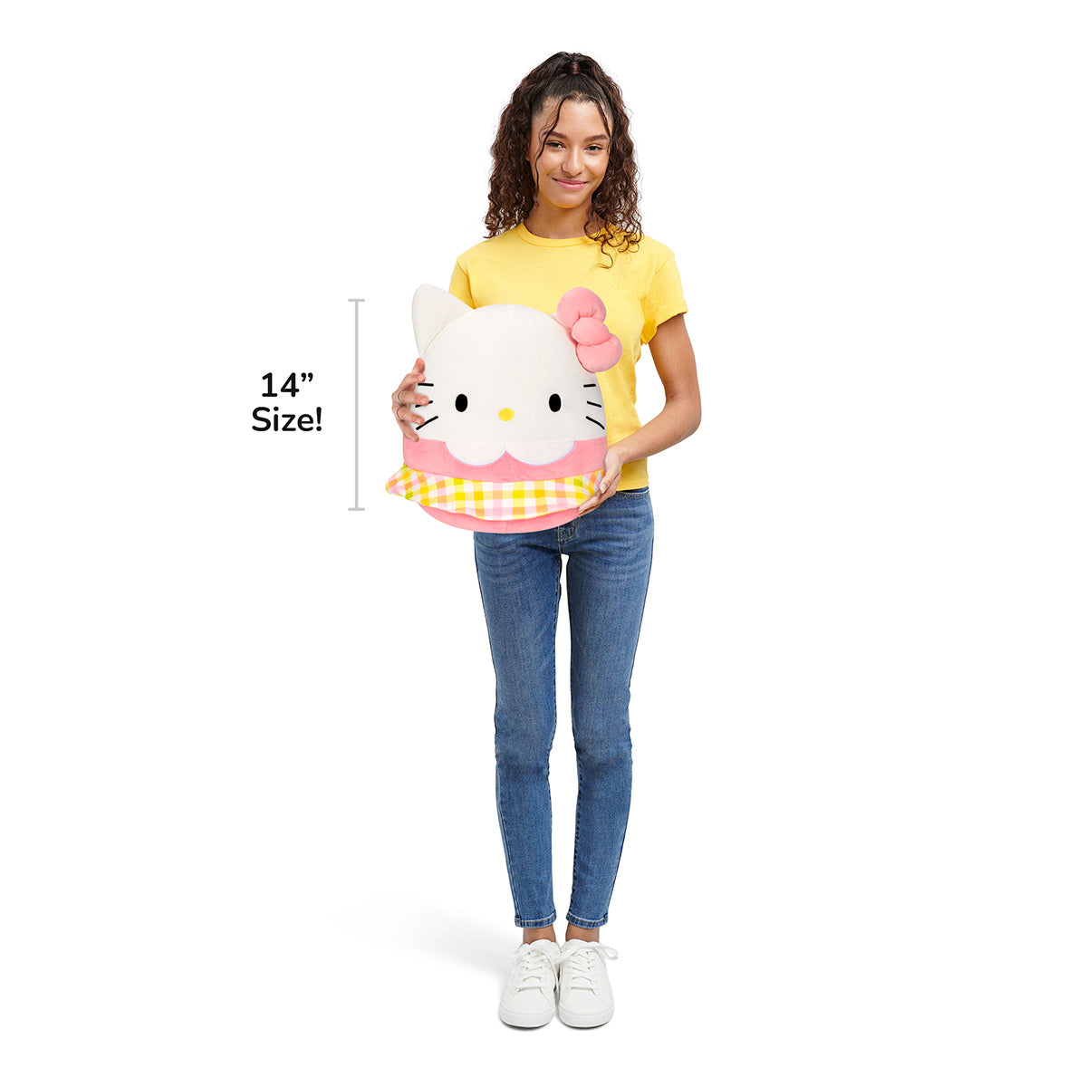 Hello Kitty and Friends 14-Inch Hello Kitty Wearing Gingham Skirt Squishmallows