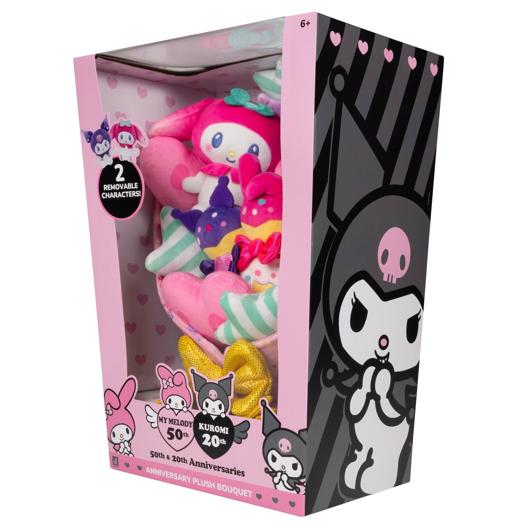 Hello Kitty and Friends 12-Inch My Melody and Kuromi Anniversary Plush Bouquet