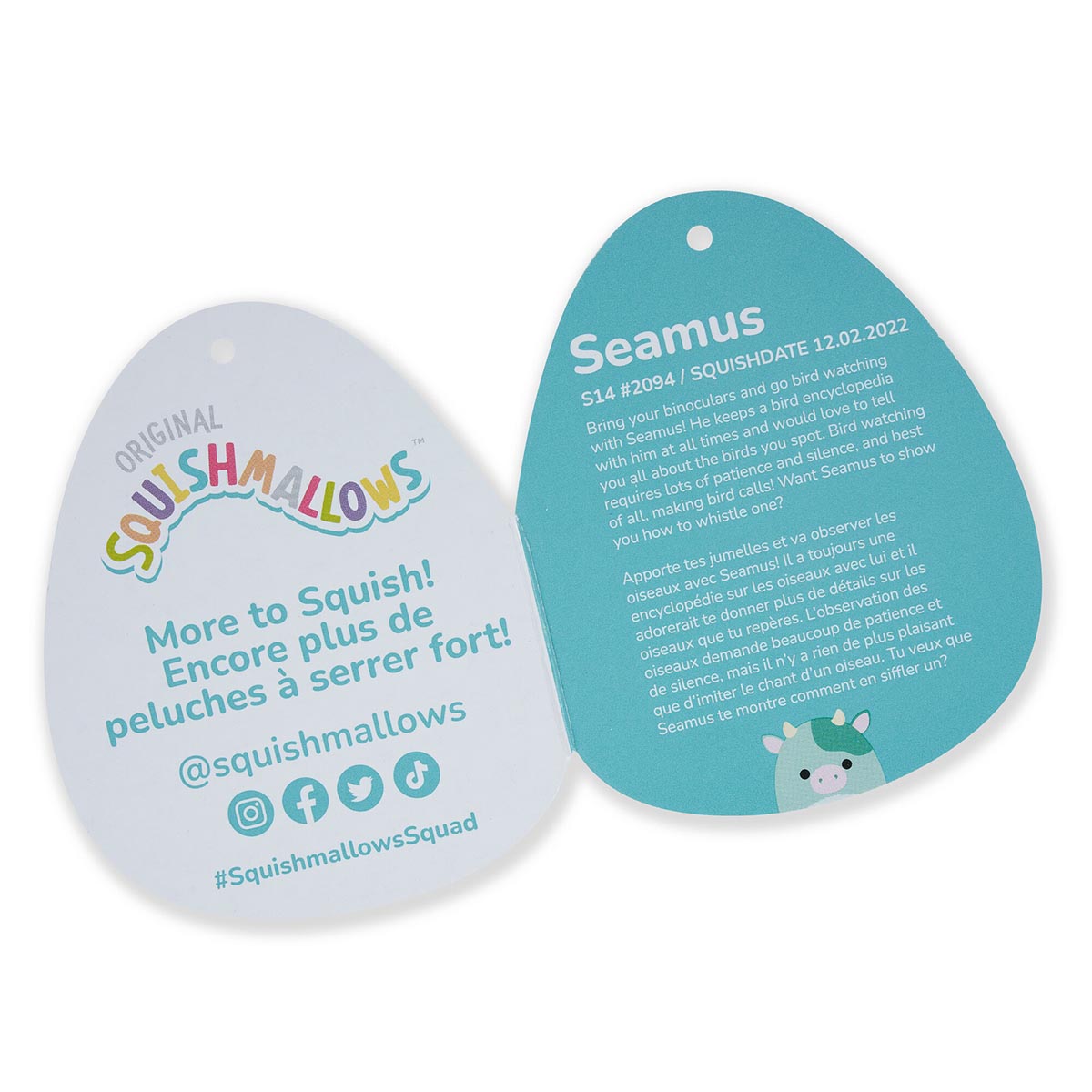 14-Inch Seamus the Green Cow with Fuzzy Belly