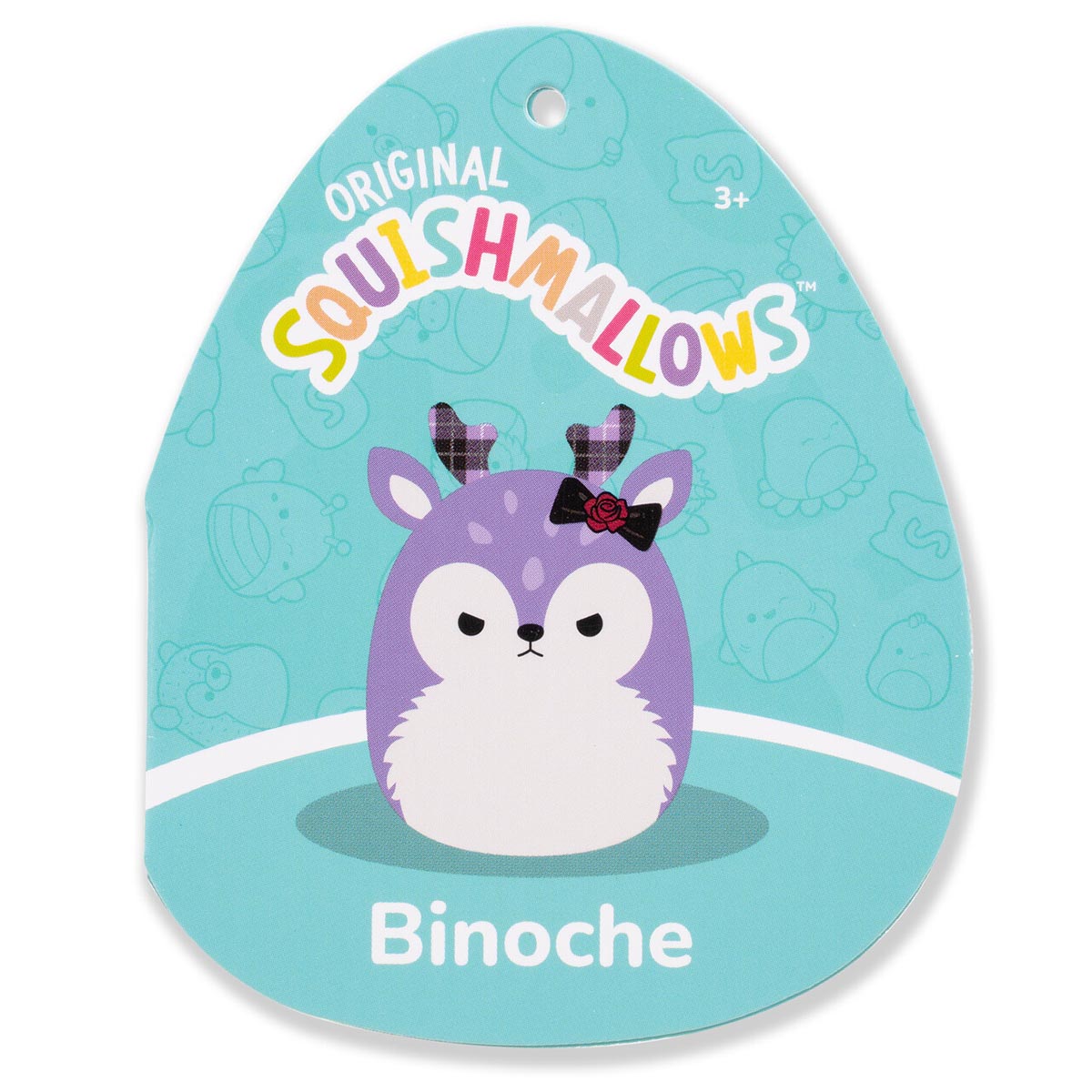 14-Inch Binoche the Purple Fawn with Plaid Antlers and Bow