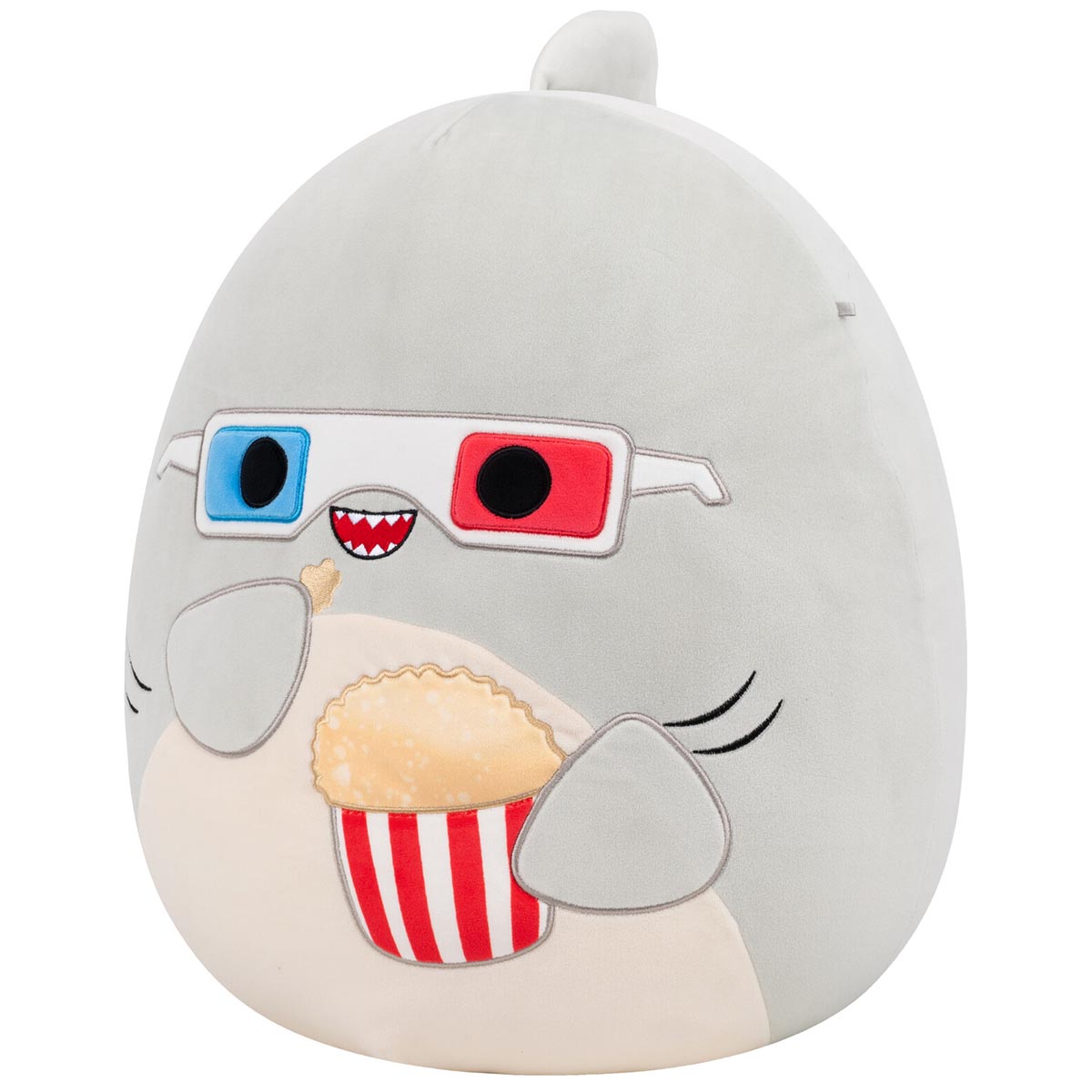16-Inch Gordon the Grey Shark with 3D Glasses and Popcorn