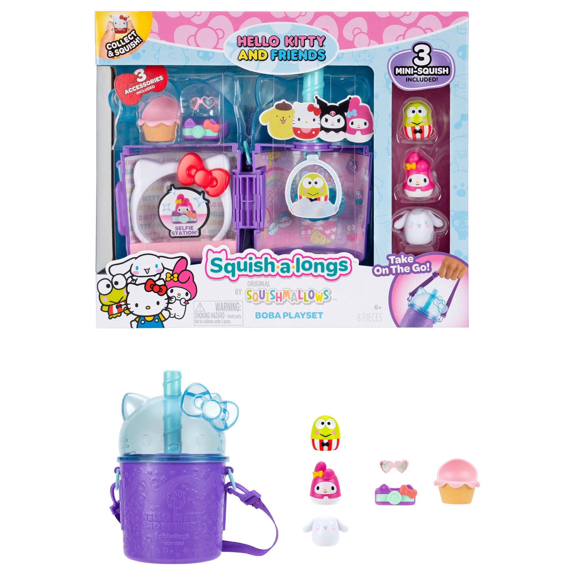 Squish-a-longs Hello Kitty and Friends Hello Kitty Boba Playset