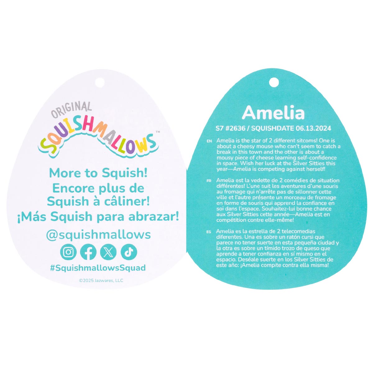 8-Inch Amelia the Yellow Cheese Mouse