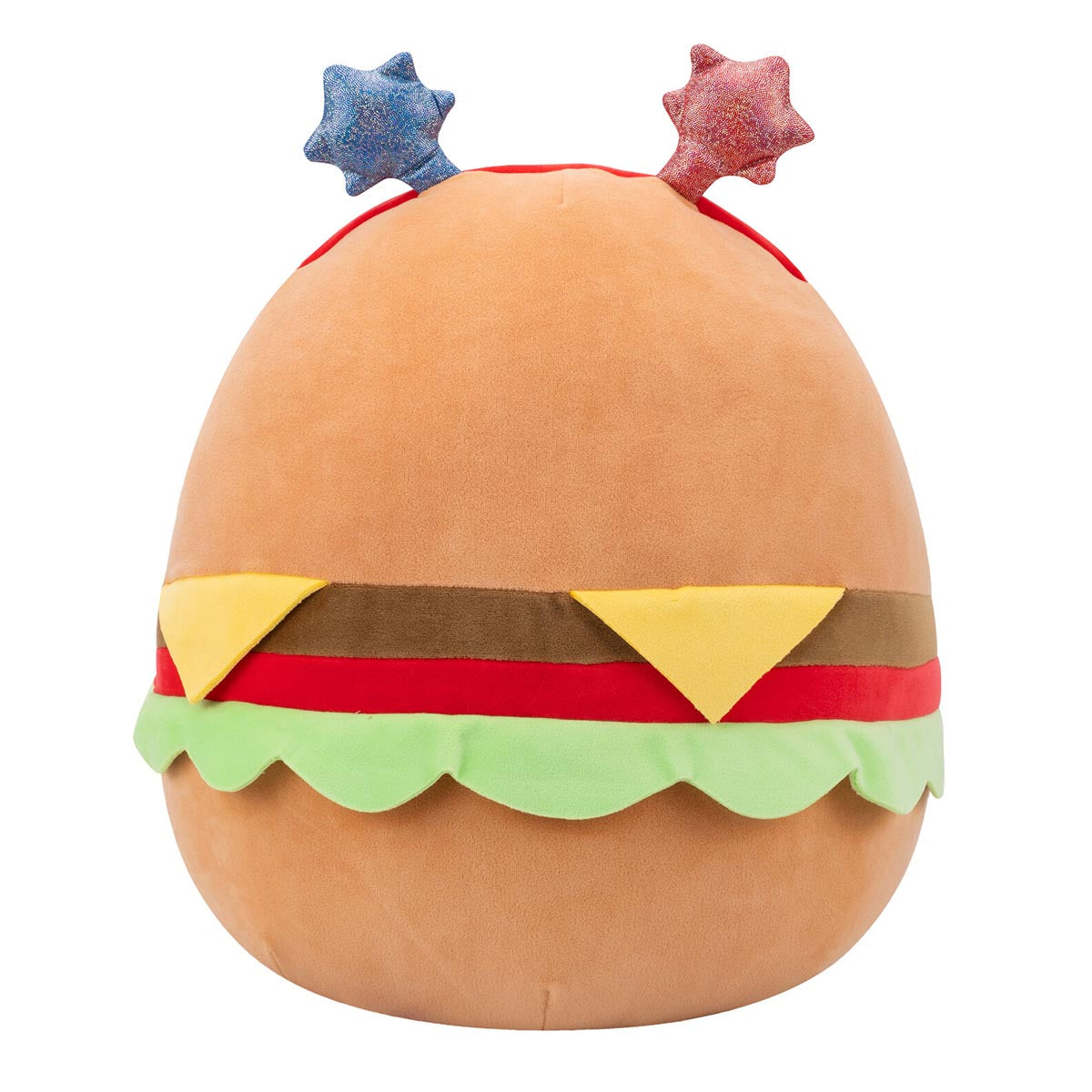 14-Inch Carl the Cheeseburger with Red and Blue Star Headband
