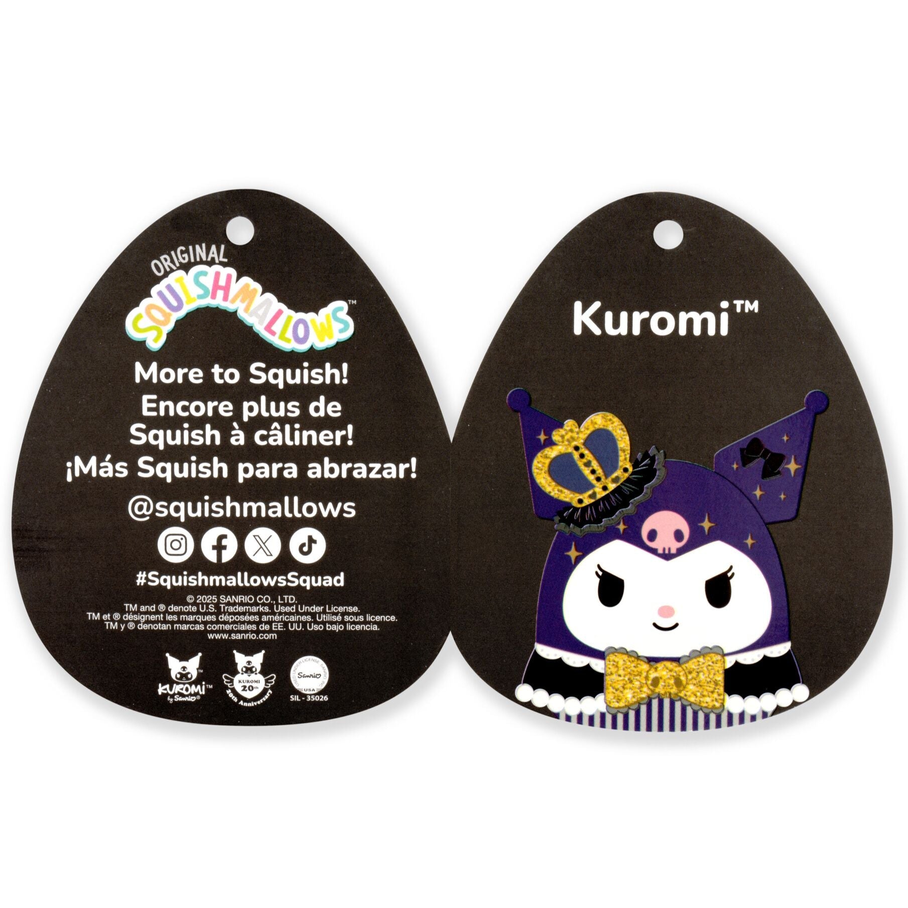 Hello Kitty and Friends 12-Inch Kuromi 20th Anniversary Kuromi Squishmallows