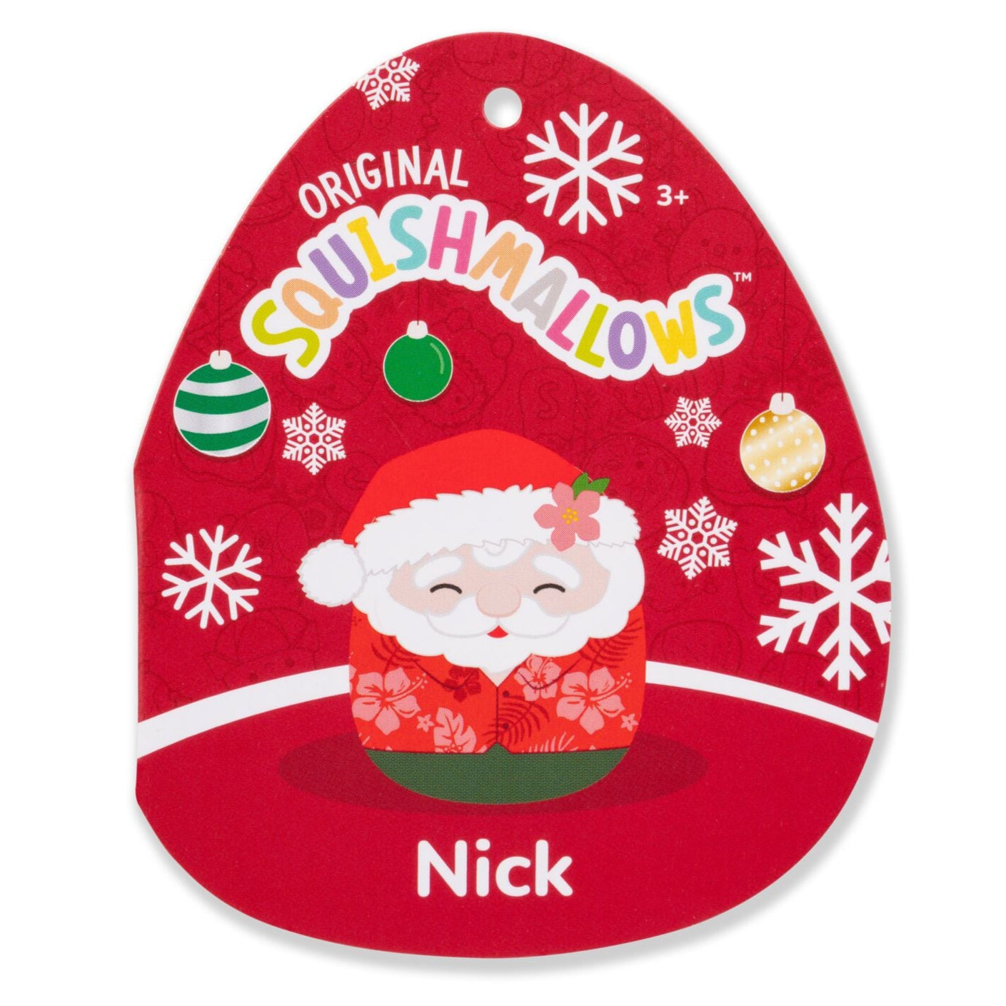 14-Inch Nick the Santa Claus in Red Hawaiian Shirt