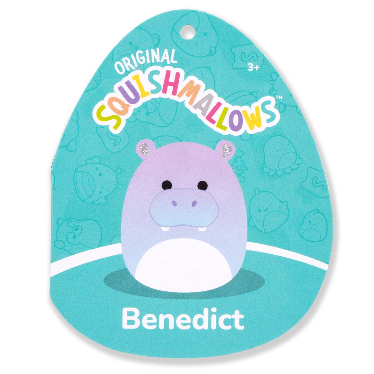 14-Inch Benedict the Purple Gradient Hippo with Sparkly Ears