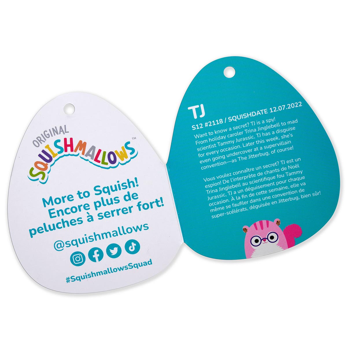 12-Inch TJ the Pink Squirrel with Glasses