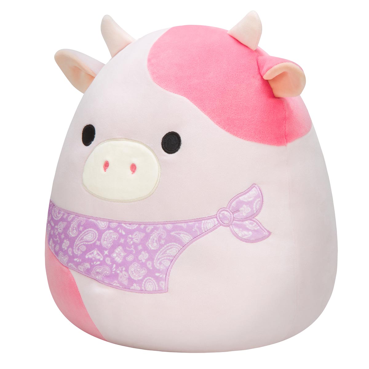 14-Inch Reshma the Light Pink Cow with Purple Bandana