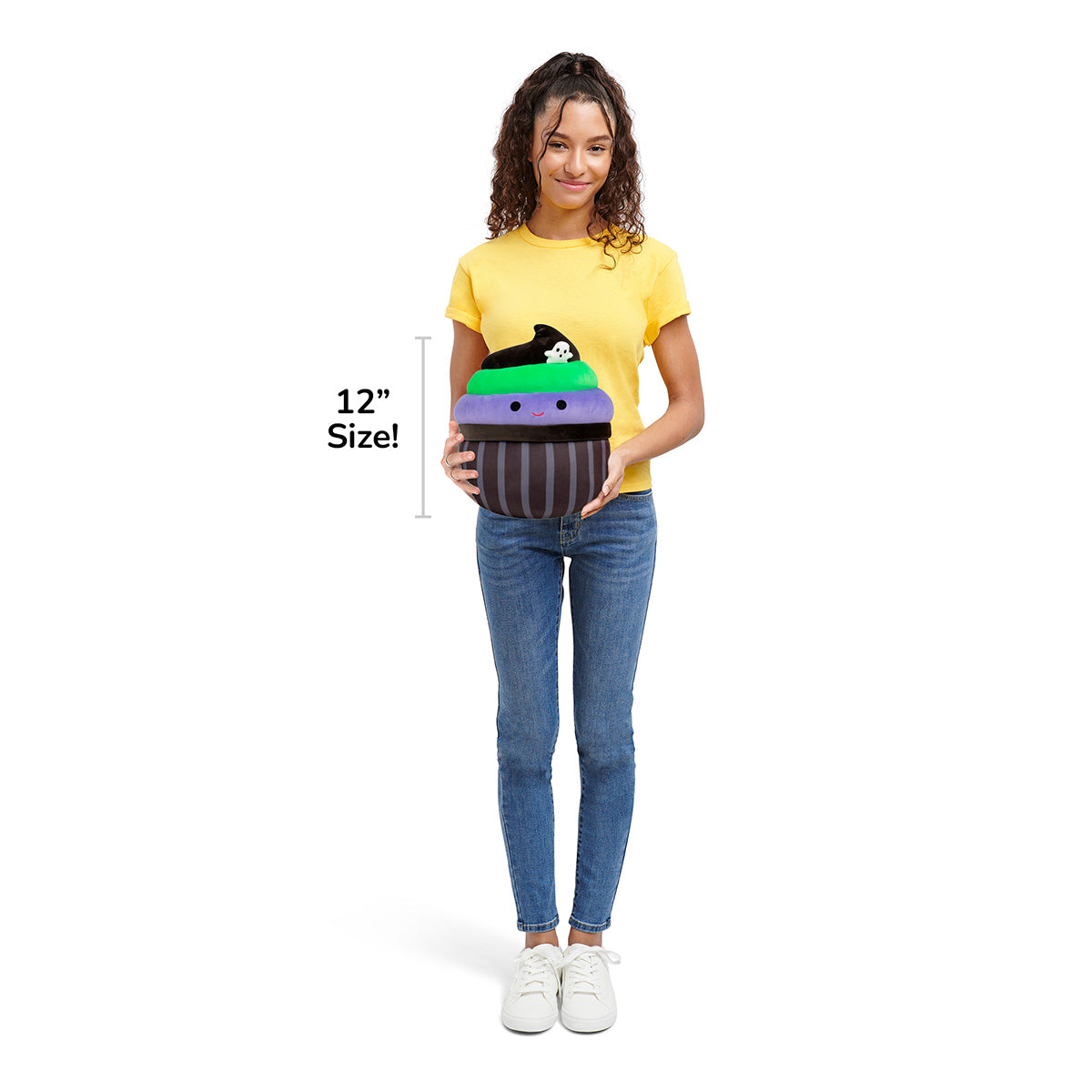 12-Inch Kurt the Black Cupcake With Green and Purple Frosting