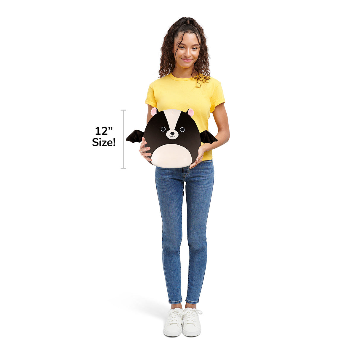 12-Inch Skyler the Black and White Skunk Bat