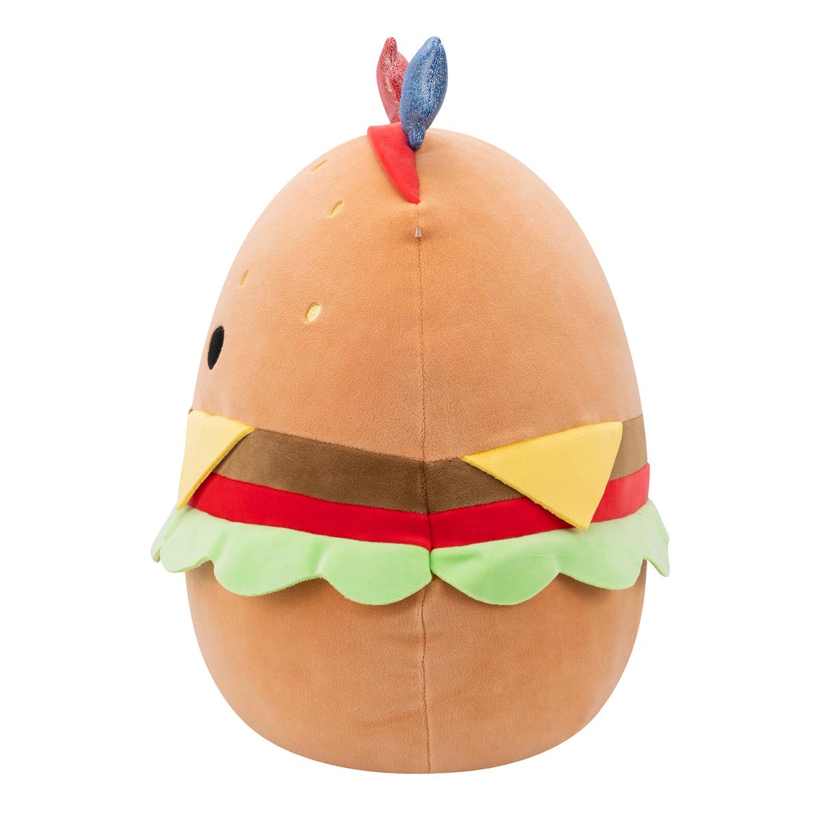 14-Inch Carl the Cheeseburger with Red and Blue Star Headband