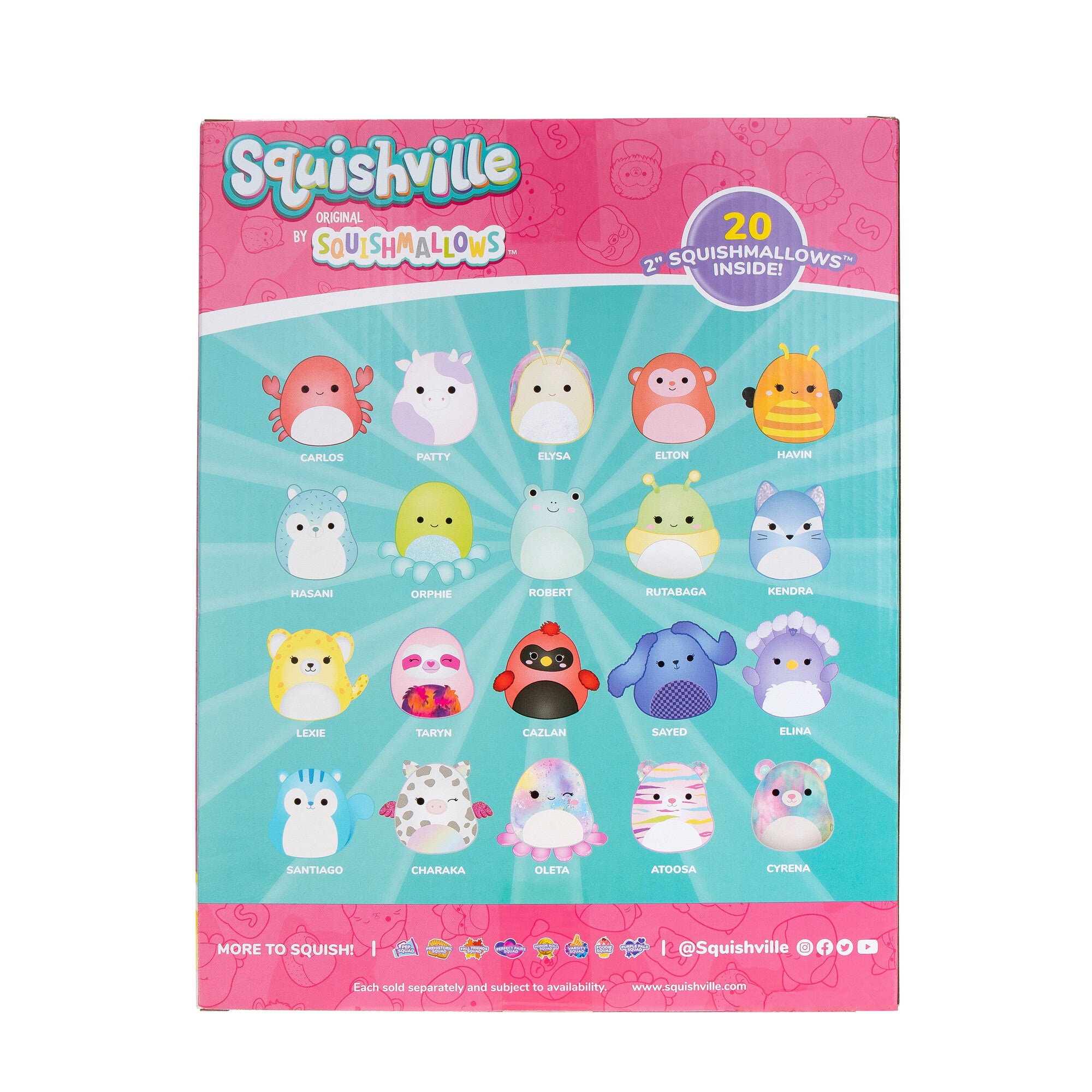 Squishville Play & Display Storage with 20 Squishmallows (4 Rare)
